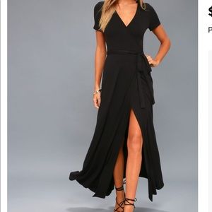 Lulu Black Maxi Wrap Dress